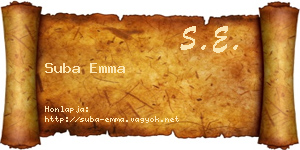 Suba Emma névjegykártya